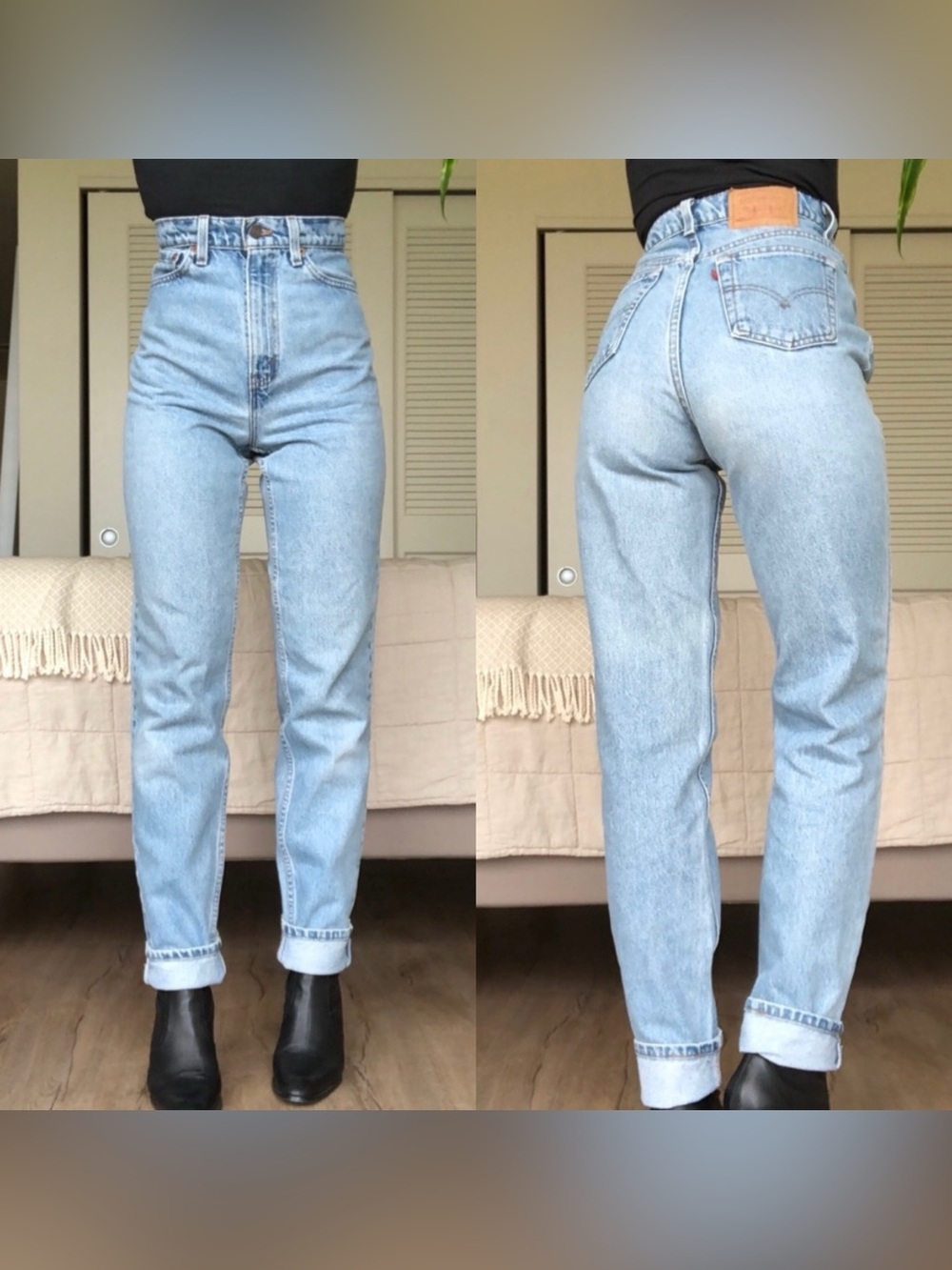 VINTAGE LEVI’S 721 Tapered Fit High Rise Light Blue Wash Made in USA Size 16M